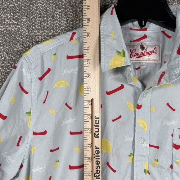 Leinenkugel's Short Sleeve Button Shirt Men Large Shirt Summer Shandy Beer Promo - Picture 5 of 7